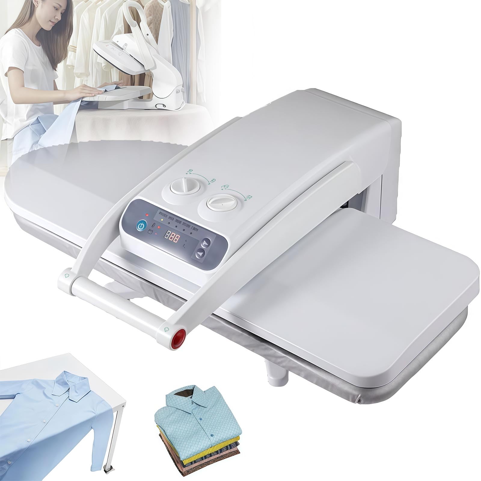 Prensa de planchado a vapor resistente de 1400 W, plancha comercial grande para sábanas, fundas de almohada, servilletas y más