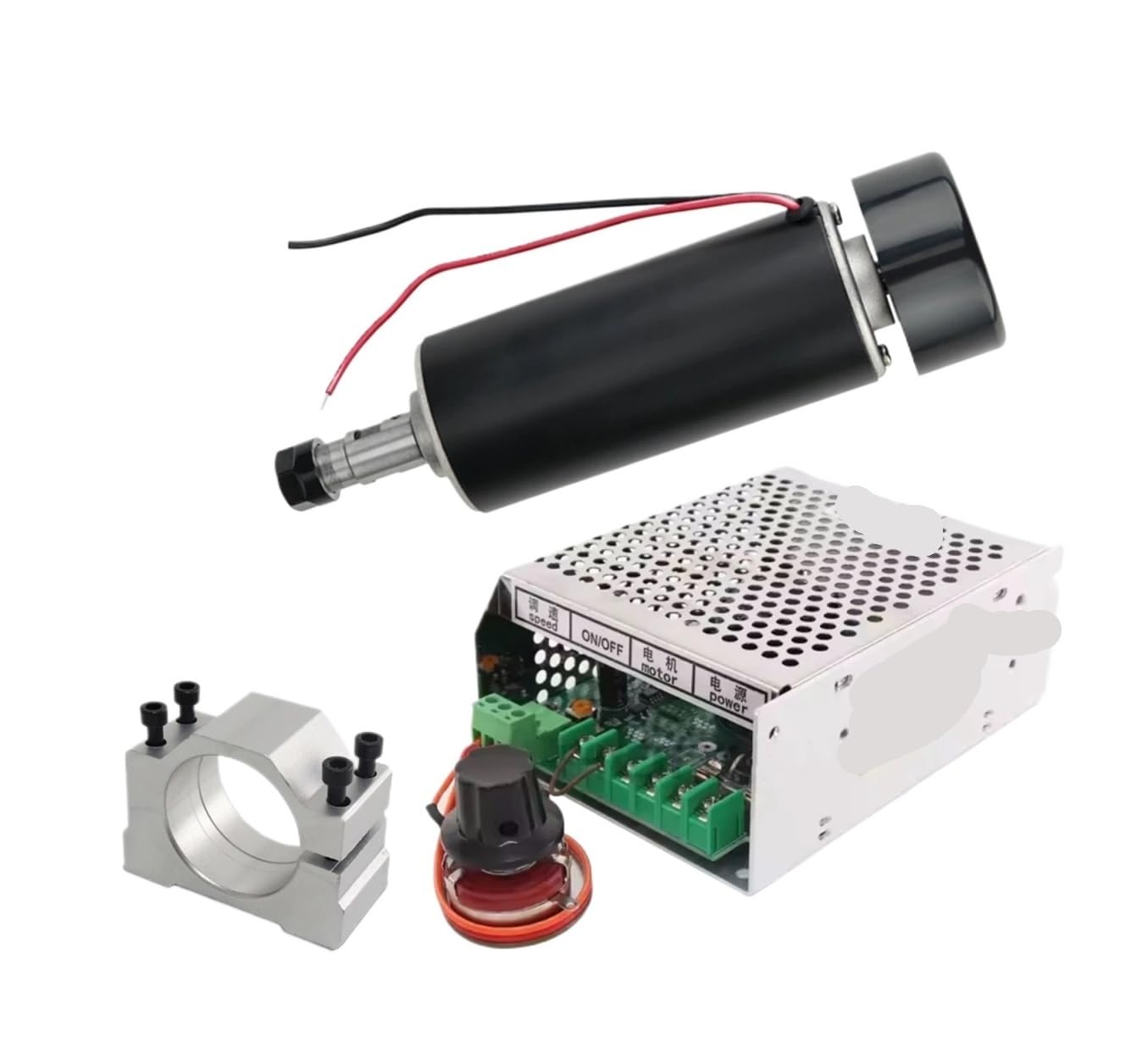 Fbftgmrmta One Color Air Cooled 0.3Kw 0.5Kw Spindle With Power Supply 52Mm Clamps 300W 500W Spindle Motor Speed Governor For Cnc Milling(500W)