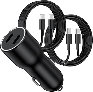 for Samsung Car Charger Fast Charging,45W Dual USB C Car Charger Adapter Plug with 2Pack 6ft Super Fast Type C Cable Cord for Samsung Galaxy S23 Ultra/S23+/S23 Plus/S22/S21/S20/S10/Note20/10/iPad Pro