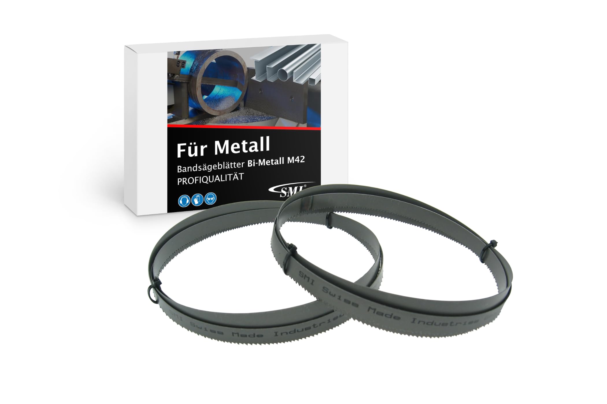 SMI Juego de 2 hojas de sierra de cinta SMI bimetal M42 dimensiones 1140 x 13 x 0,65 mm 14/18 ZpZ compatible con por ejemplo Güde MBS 105 V Parkside PMB 1100 B2 cinta de sierra
