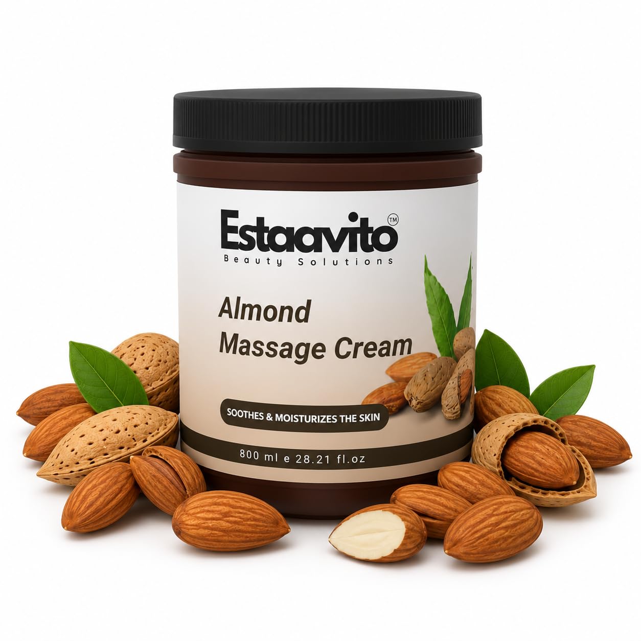 ESTAVITO Almond All Purpose Cream (For Body Massage | Face Massage | Pedicure | Manicure| (800 ml)-picture-45