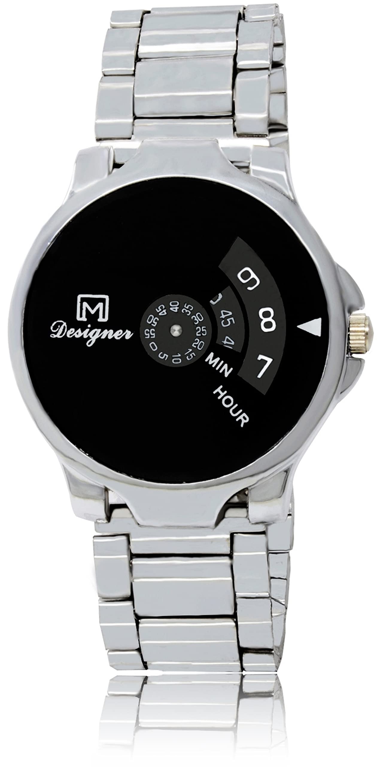 OM DESIGNER Analogue Silver belt black chakri unique dial watch for men & boys OM-#1255 (B09JMYCDV9) Amazon Price History, Amazon Price Tracker