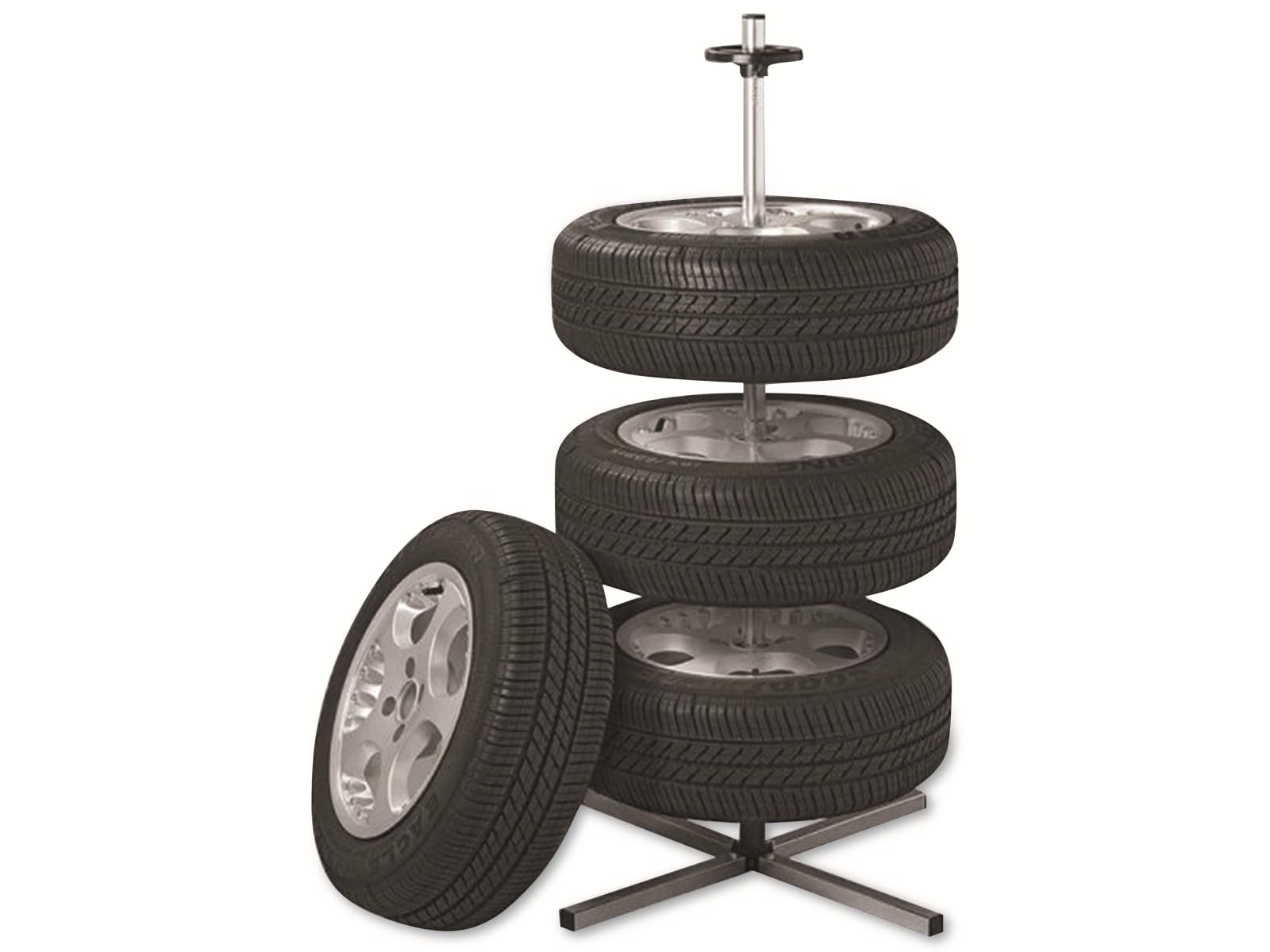 IWH 019064 Arbre à pneus XXL pour pneus de Voiture jusqu'à 295 mm avec Housse de Protection et marqueur de Pneu Charge maximale 120 kg