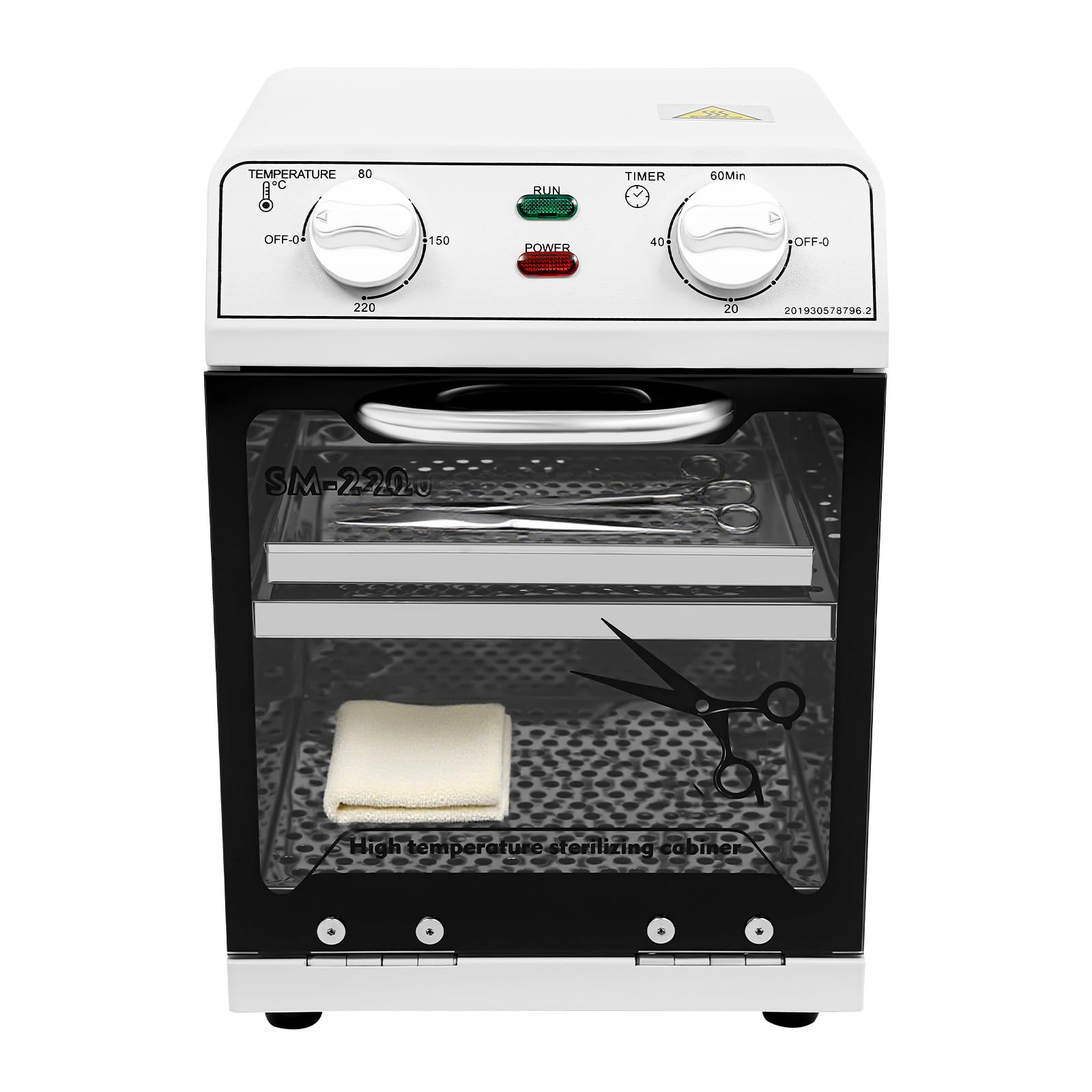 Esterilizador antivirus de alta temperatura, 8 L, con temporizador, 220 °C, esterilizador de aire caliente, esterilizador de calor seco, desinfección de 600 W para instrumentos, cosméticos, tatuajes,