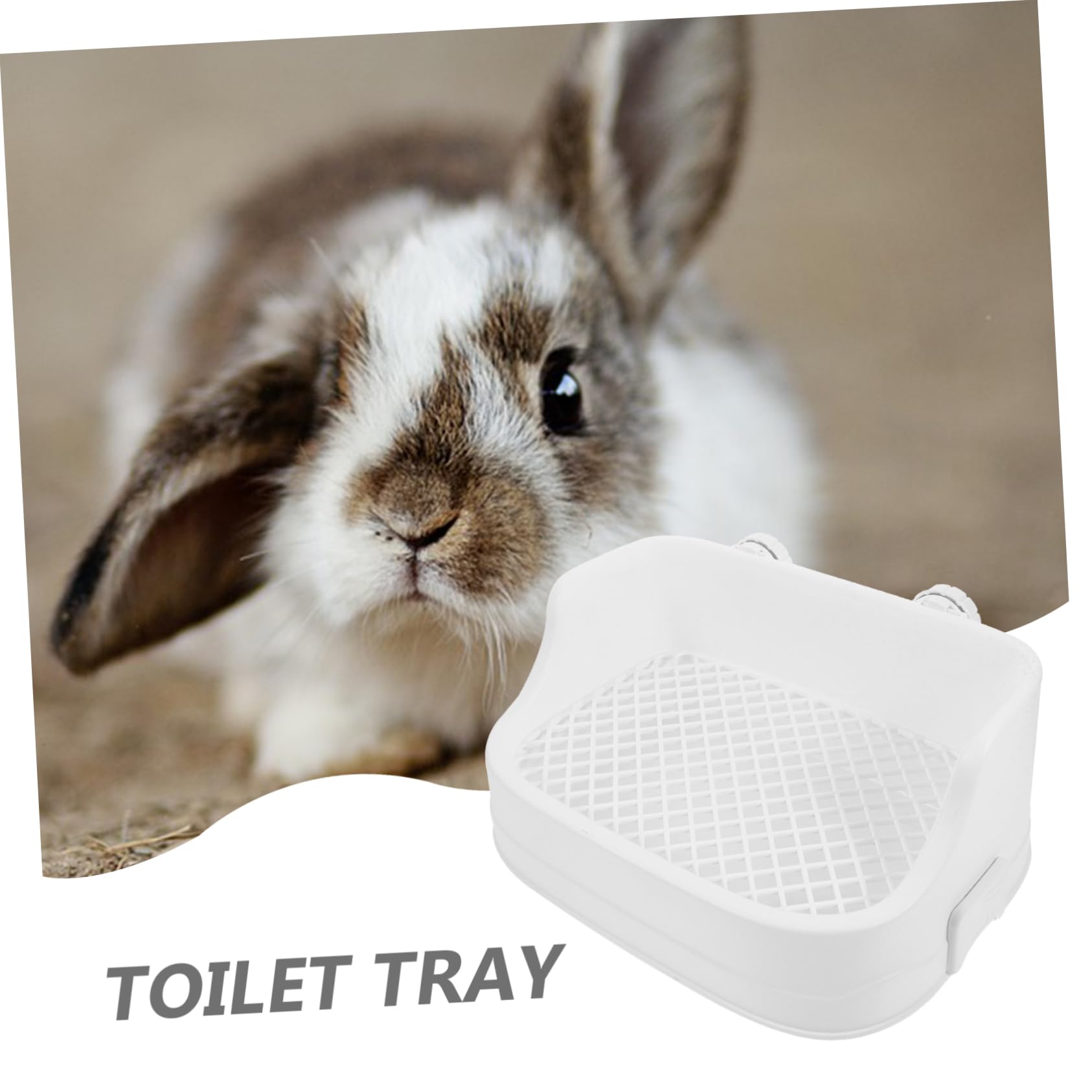 Kaninchenkäfig Toilette Kunststoff Weiß mit Herausnehmbarer Schale Rechteckig für Kleintiere Hamster Meerschweinchen Haustierbedarf