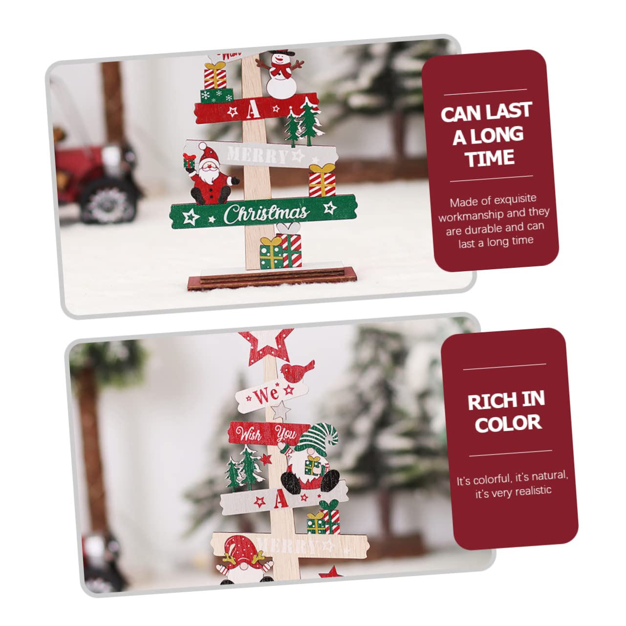 TOPBATHY 10 Piezas Adornos para arboles de Navidad Letrero de Mesa de árbol de Navidad Decoración de Chimenea Decoración de Mesa de Aniversario Ornamento Suministros de Navidad