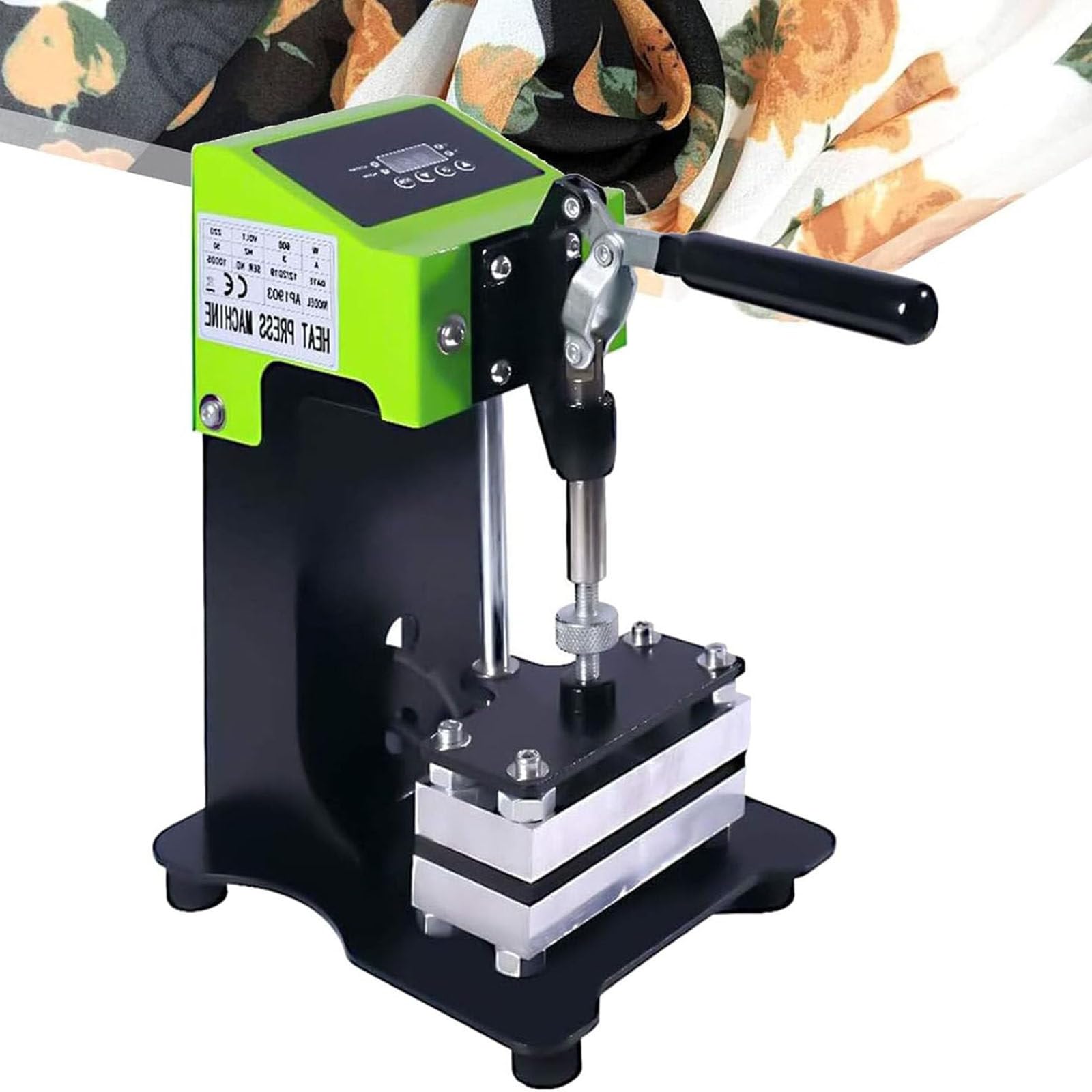 Dfdieratve Dual Plates Hot Press Machine, Mini Heat Press Machine Heat Press,600W Heavy Duty Press with 2.35 x 4.7 Inch Dual Heat Plates for Bonding,T-Shirts, Drying Flowers, Plants