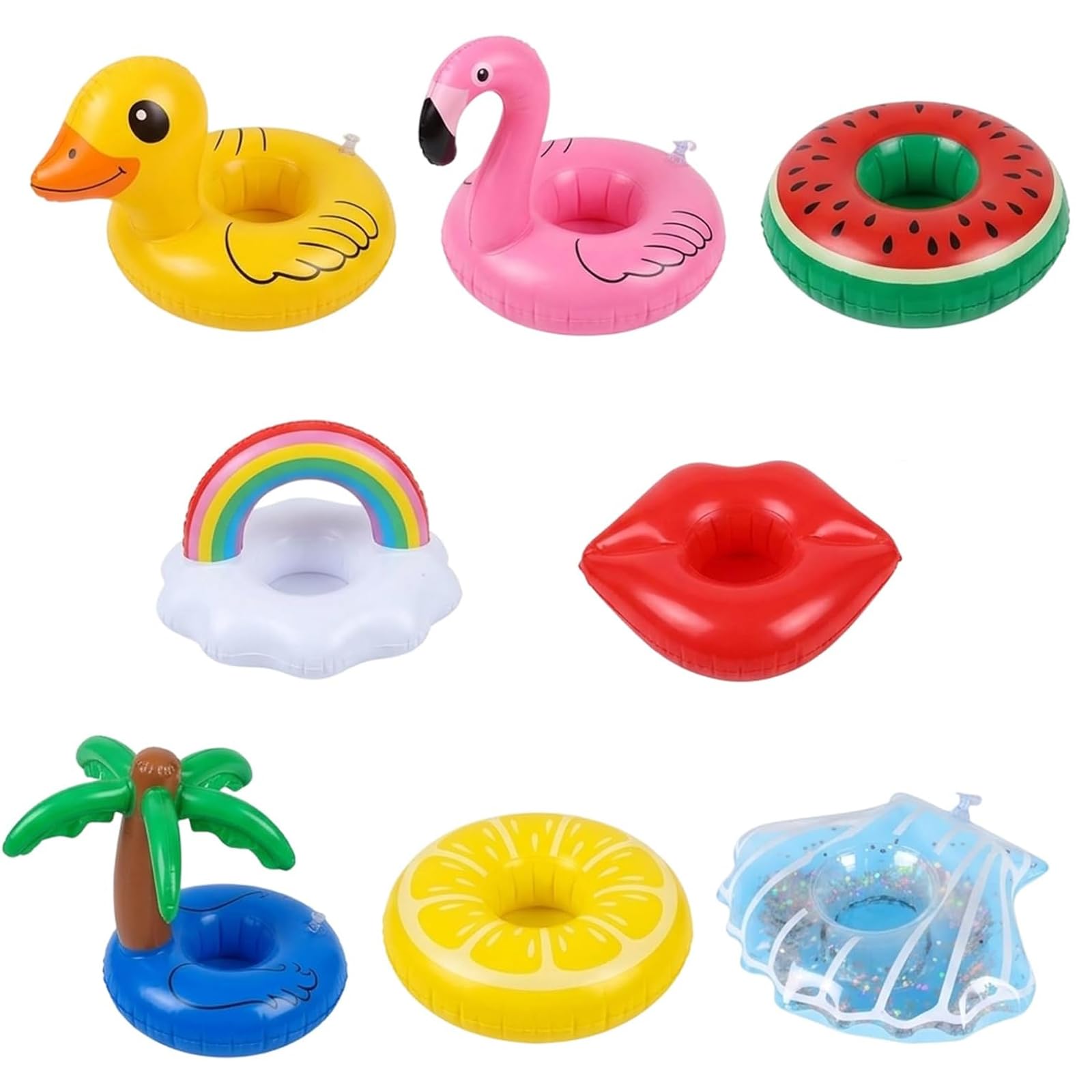 8 Inflatable Drinks Holders, Floating Drink Holder for Pool and Hot Tub Use, Inflatable Pool Accessories with Durable Construction, Convenient Cup Storage Solution for Outdoor Gatherings
