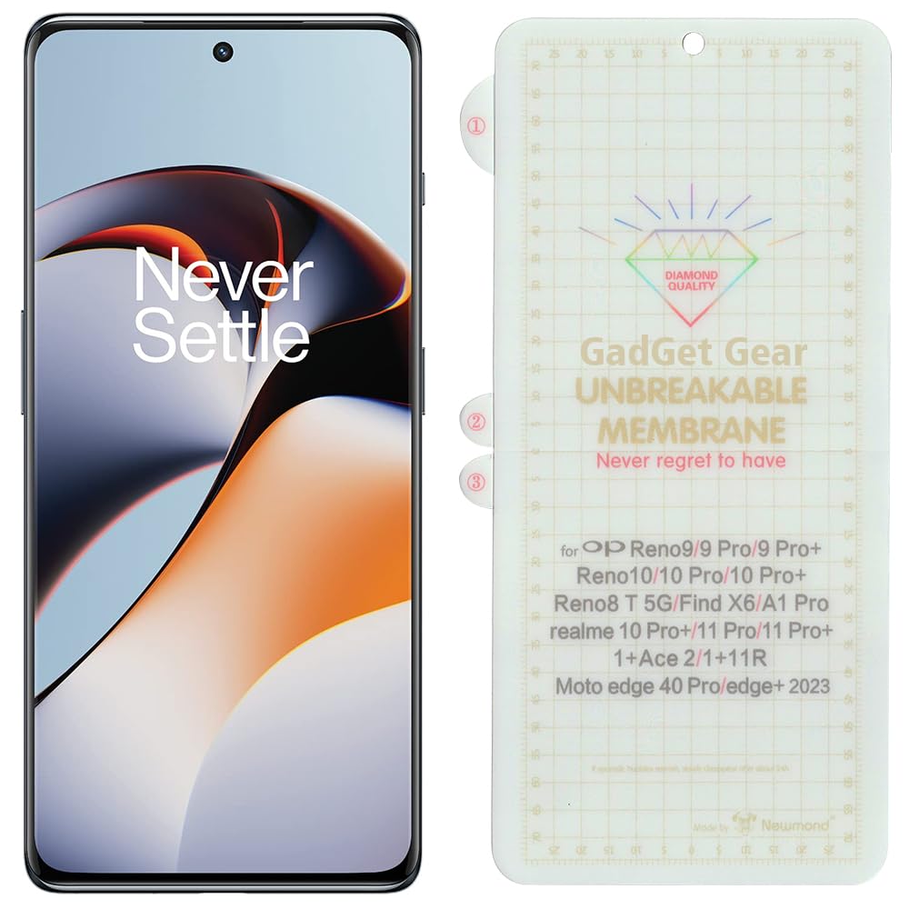 Clear Front Unbreakable Screen Protector Hydrogel Membrane Compatible with Oneplus 11R Supports Fingerprint Scanner | Edge to Edge Coverage with Easy Installation Kit (Clear,Front)
