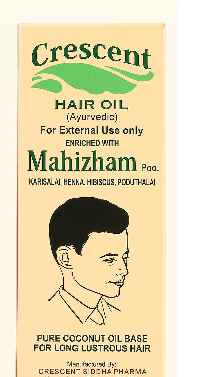 Crescent Ayurvedic Hair Oil with Mahizham, Pure Coconut Base, Nourishes Scalp & Enhances Volume-image-47