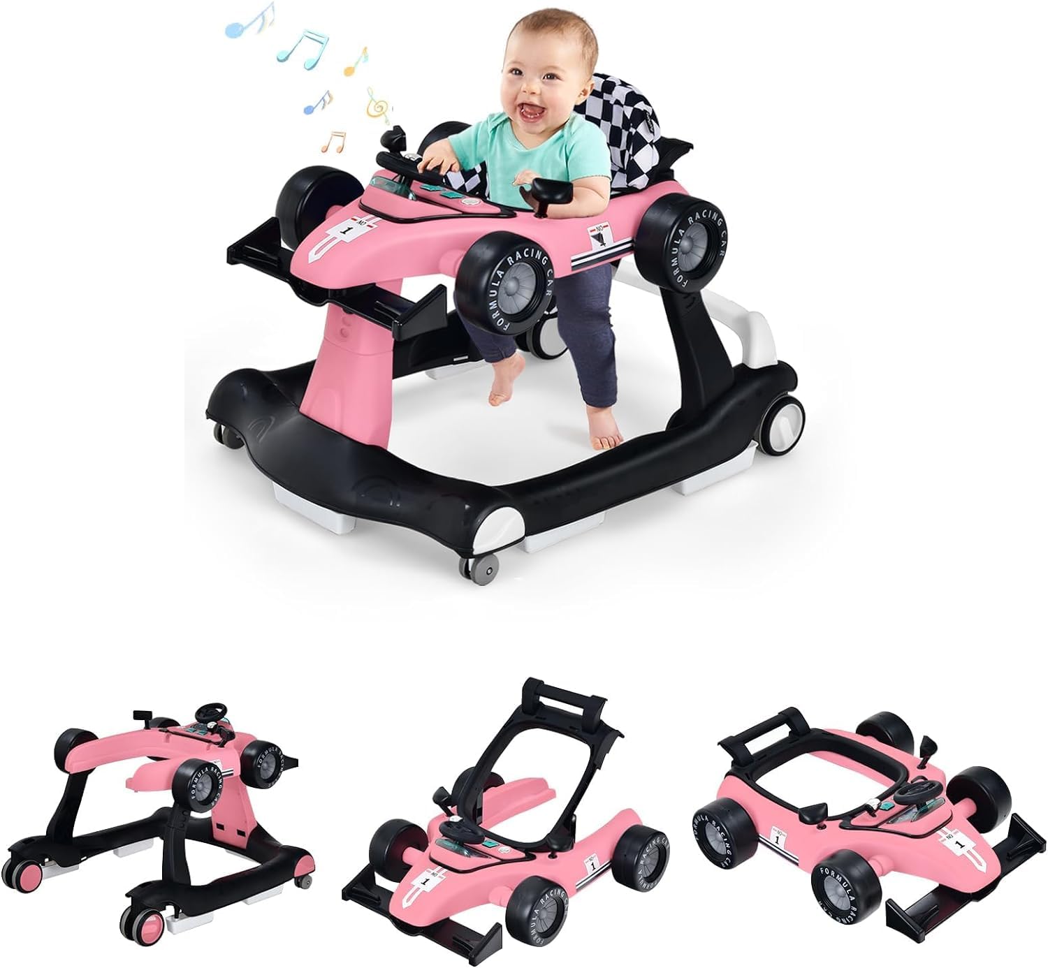 RELAX4LIFE 4 en 1 Andador para Bebés 6-18 Meses, Andador Plegable con Altura Regulable en 3 Niveles, Tacatá Bebés con Luces, Sonidos y Velocidad Controlable, 64 x 73 x 50,5-55,5 cm (Azul) — view 12