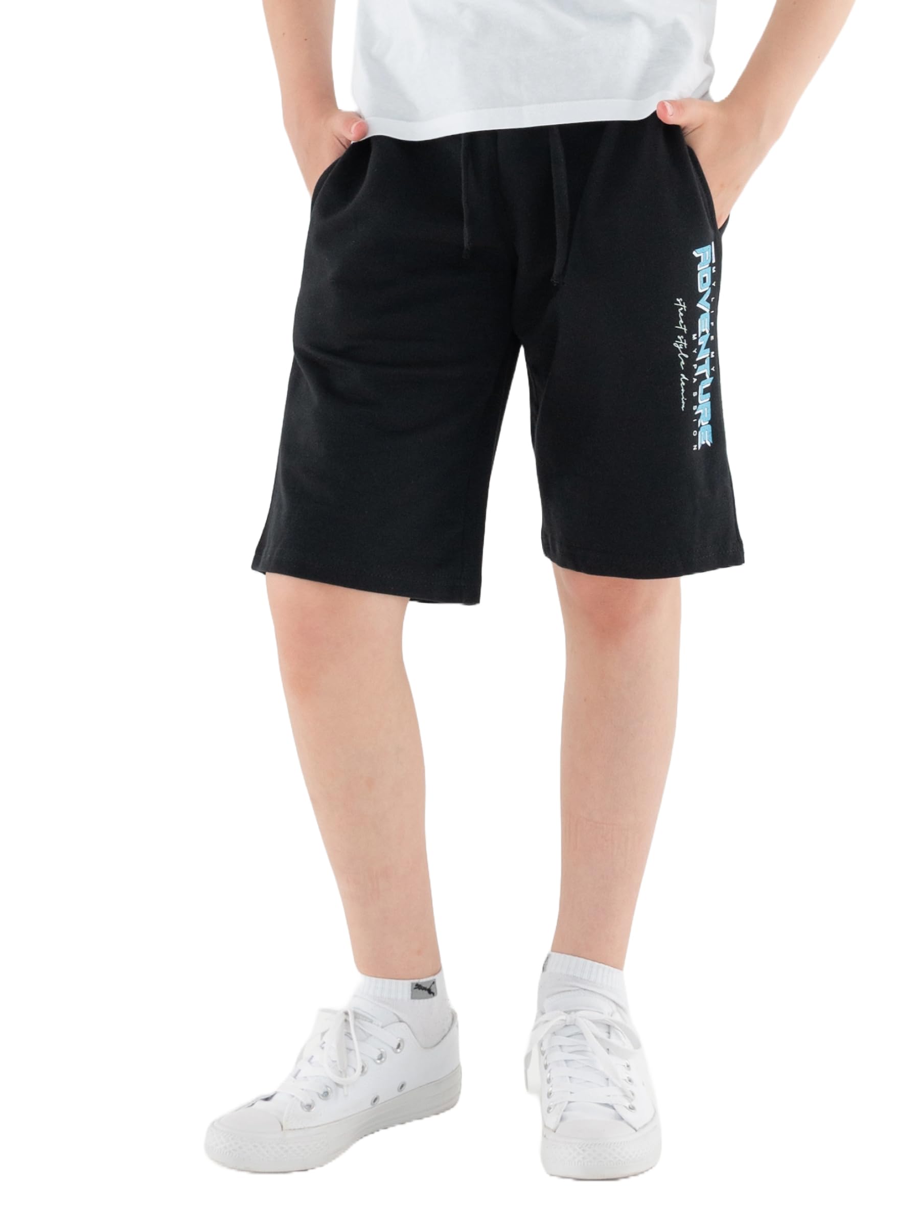 Jungen Shorts 100% Baumwolle – Bequeme Hausshorts & Schlafshorts mit Taschen – Weiche Loungewear für Zuhause, Freizeit & Schule – Größen 134-176 (Color, Size)