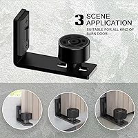Vista 3 de Adjustable Floor Guide Sliding Barn Door Floor Guide Wall/Door Bottom Guide Black (Black 2-Pack)
