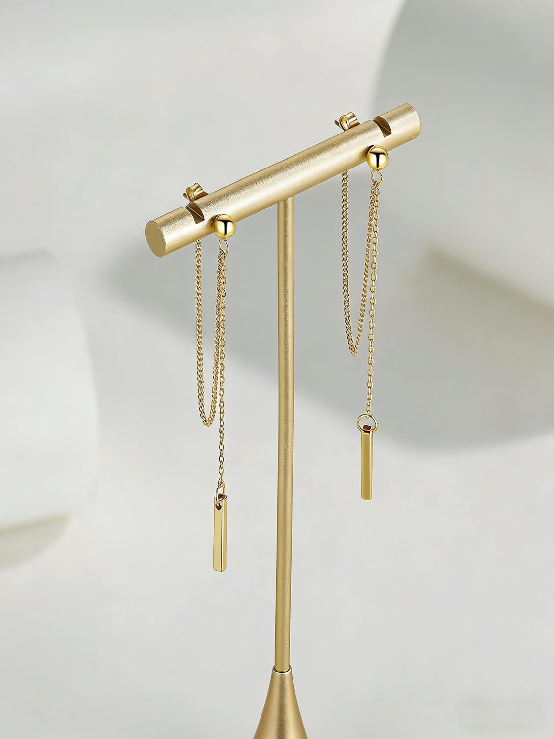 Chain Earrings for Women 18K Gold Plated Dainty Bar Drop Dangle Earrings Long Threader Earring Hypoallergenic Line Dangly Jewelry Gift for Teen Girls - Image 4