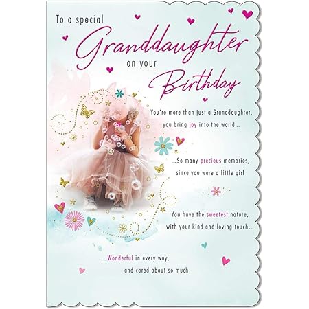 Free Birthday Wishes For Granddaughter Amazon.com: Traditional Birthday Card Granddaughter - 9 X 6 Inches -  Piccadilly Greetings : Everything Else