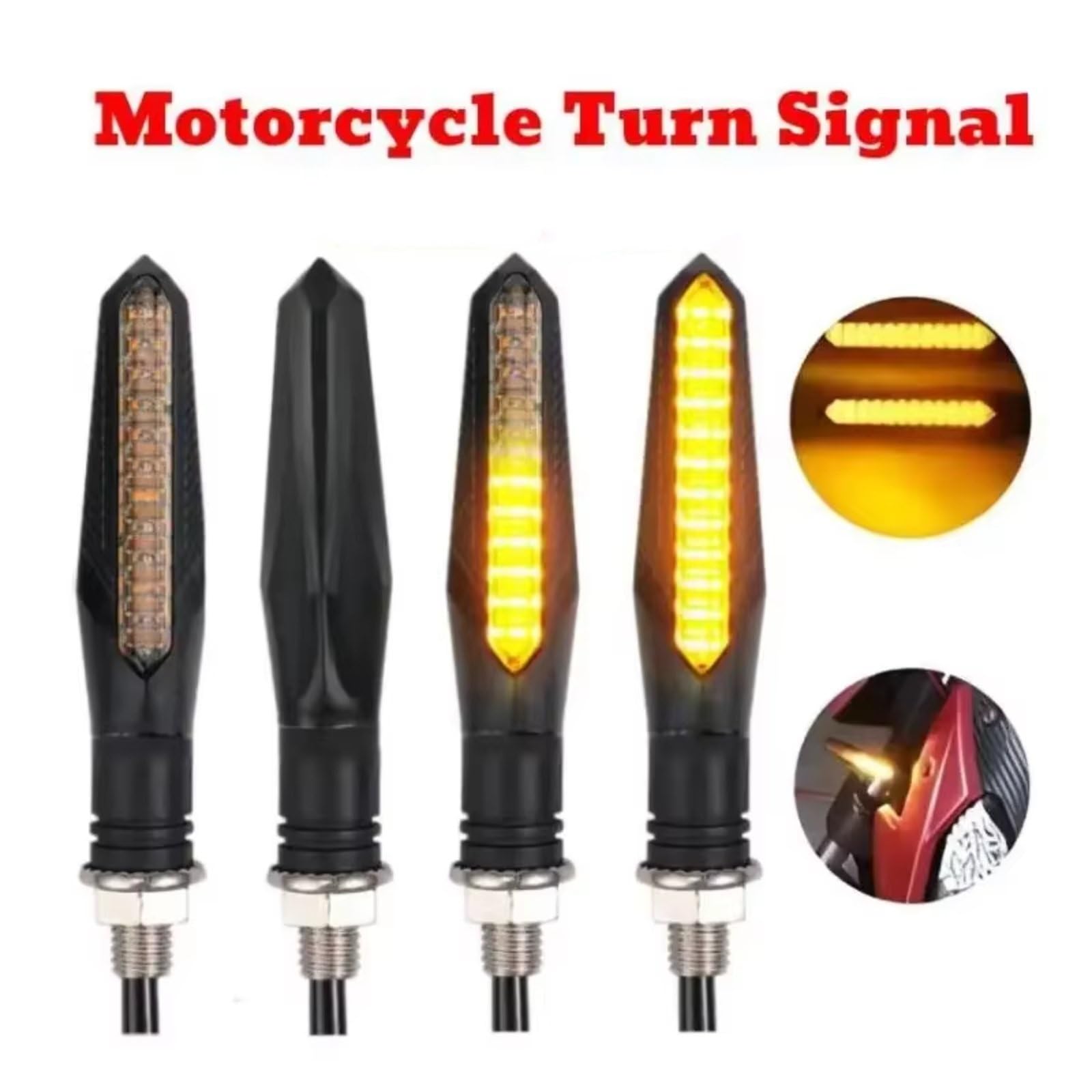 Luci Direzione Motociclette Indicatori Direzione 12V Indicatori Direzione Universali Motociclette Indicatori Di Direzione Lampeggianti Accessori Indicatori Moto(4Pcs-Steady Light)