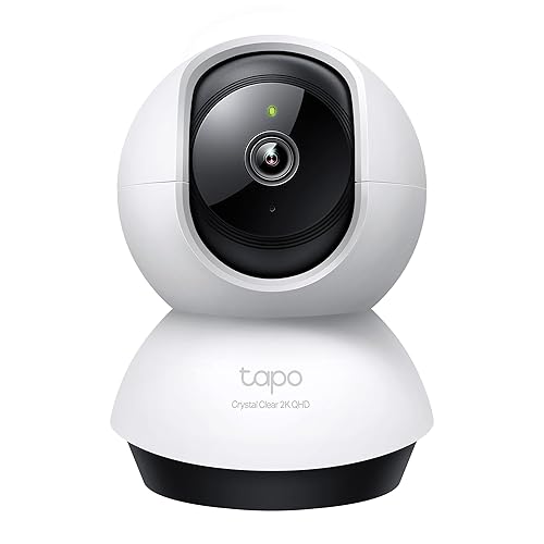 Cámara de seguridad TP-Link Tapo 2K QHD Pan/Tilt para cámara para mascotas, monitor para bebés, detección de movimiento, seguimiento de movimiento, audio bidireccional, visión nocturna, almacenamiento en la nube y tarjeta SD, compatible con Alexa y Google Home (Tapo C220)