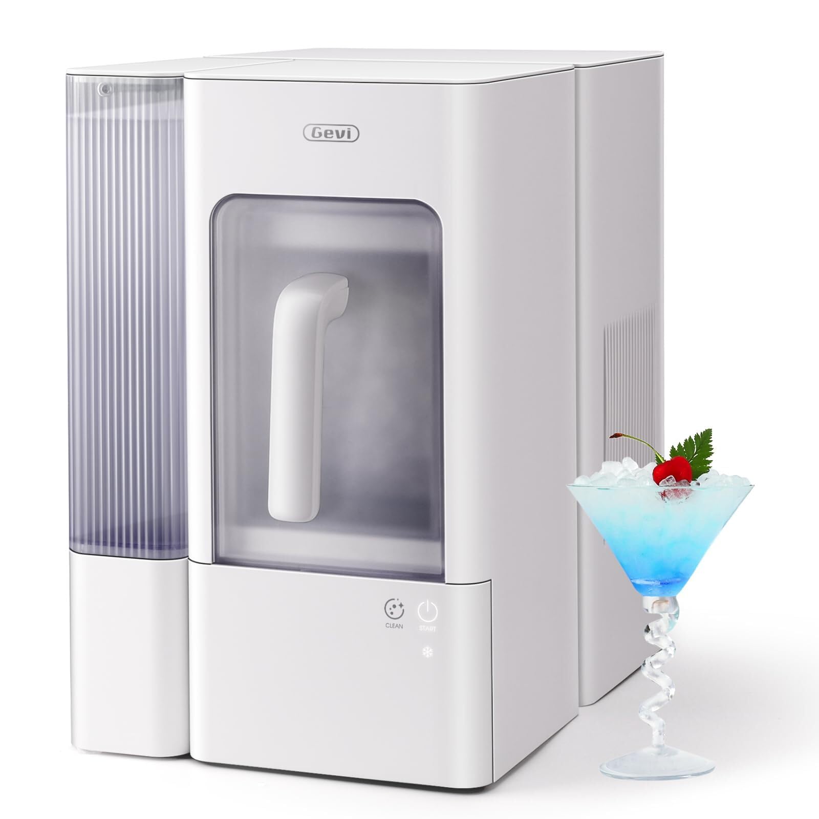 Gevi Nugget Ice Maker, 40lbs/24H Pellet Chewable Ice Machine with Self-Cleaning & 1 Gallon Portable Side Tank, Sonic Ice Maker for Home, Kitchen, Party & Office - Great Gift