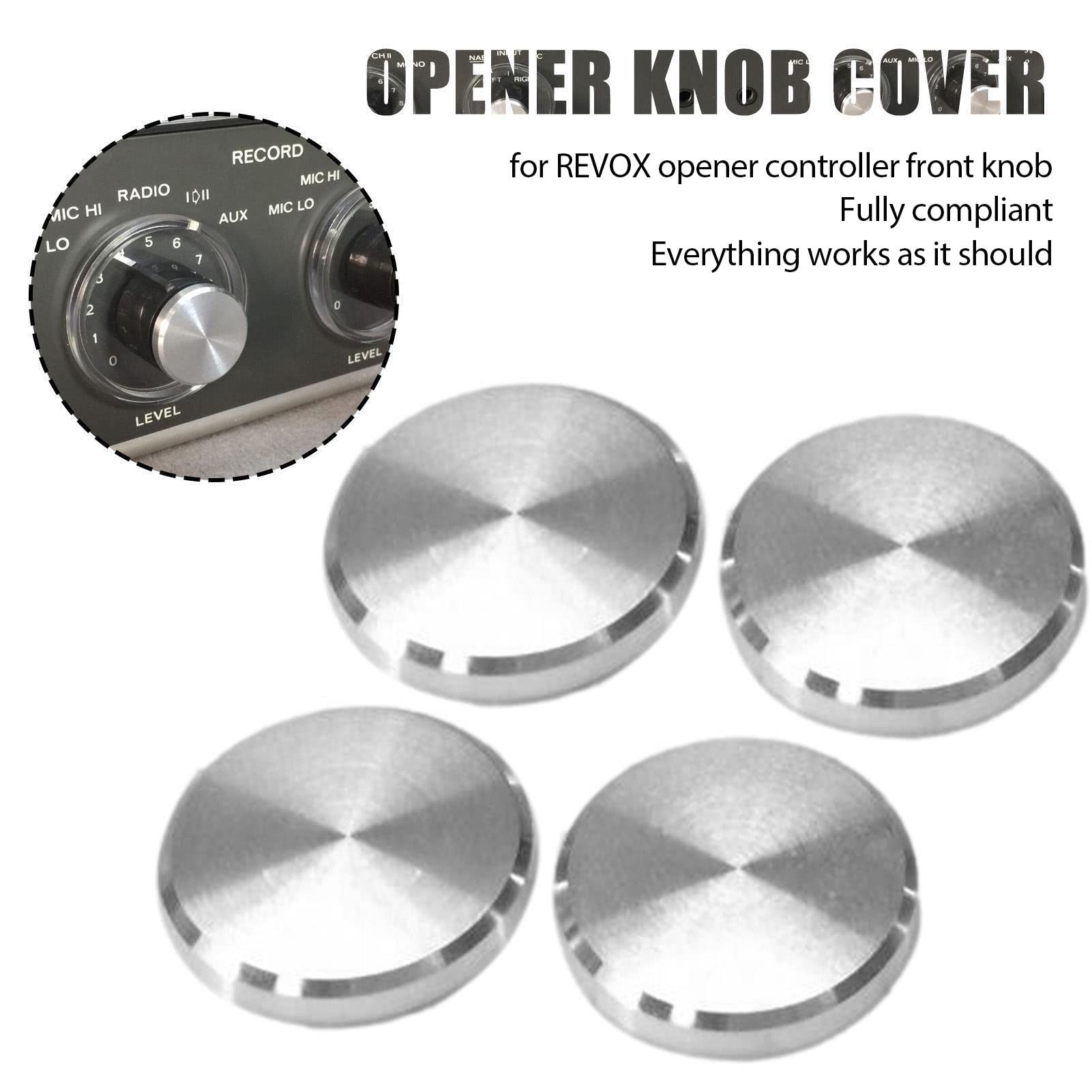 4 Pezzi Copri Manopola Apri in Metallo, Copri Manopola Anteriore in Lega di Alluminio, Accessori Copertura Manopola Anteriore per REVOX A77 A76 A78 A50 MK I MK II MK III