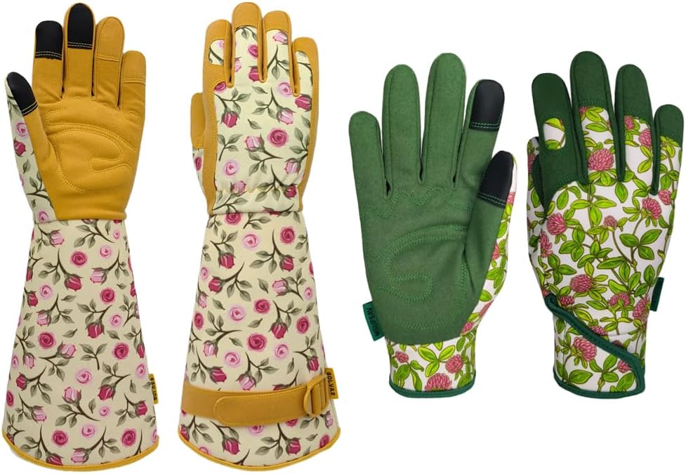 Women Gardening Gloves,Vegan Synthetic Leather Garden Gloves, Work Gloves for Weeding, Planting, Digging,Medium