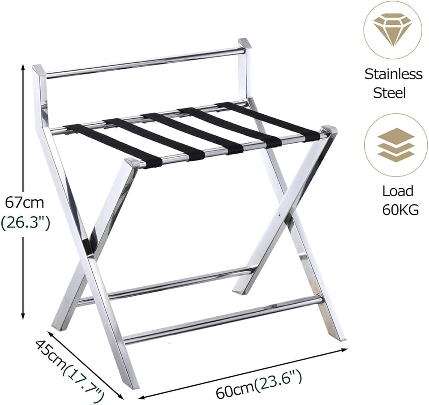 バゲージラック 荷物置き ラゲッジラック スーツケース ラック 2パック 折りたたみ式荷物ラック ホテル ステンレススチール スーツ