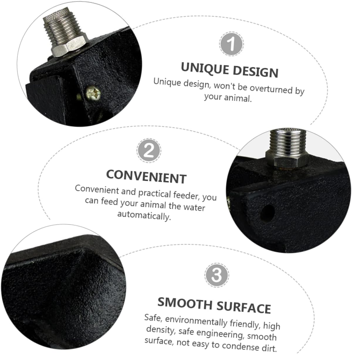 Toyvian Automatic Iron Pig Water Feeder Bowl Capacity Drinking Tool for Home Farm Unique Design Tipping and Easy to Clean Feeder for Pigs