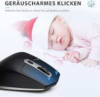 iClever Vezeték Nélküli Bluetooth Egér - Újratölthető, Ergonomikus, 3 Eszközhöz Csatlakoztatható, 5 DPI Beállítás, Csendes Kattintás, Ezüst- 7