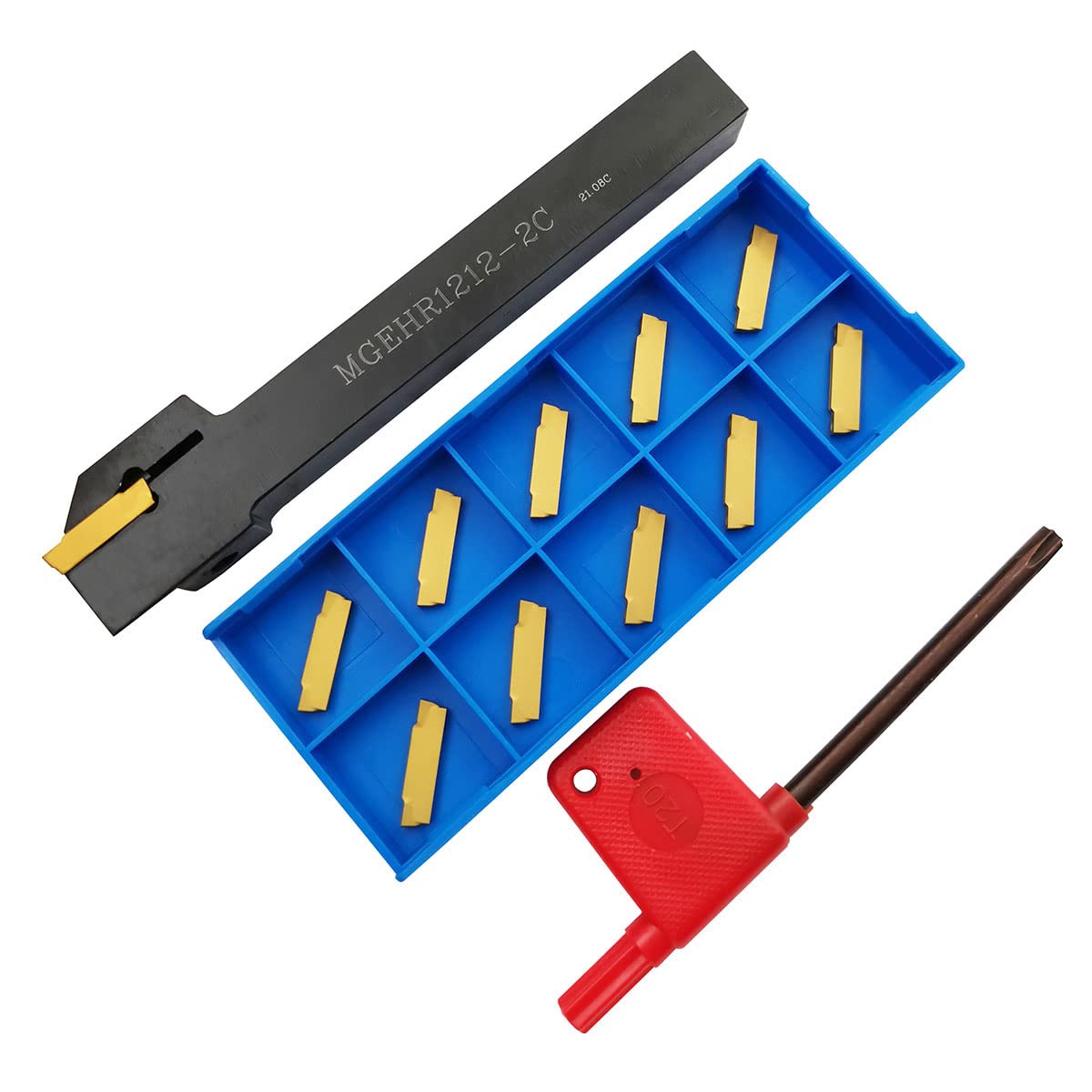 Lathe Grooving Tool Holder Grooving Cut-Off Tool Holder MGEHR1616-2 With 11pcs MGMN200-G Indexable Carbide Grooving Inserts — Amazon image 10