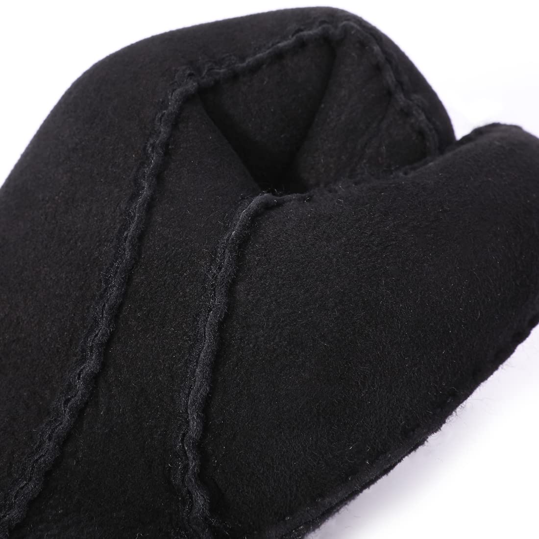 Harssidanzar Guanti in pelle degli uomo,vera pelle scamosciata in pelle di pecora Shearling Guanti in pelliccia Cuff KM044EU