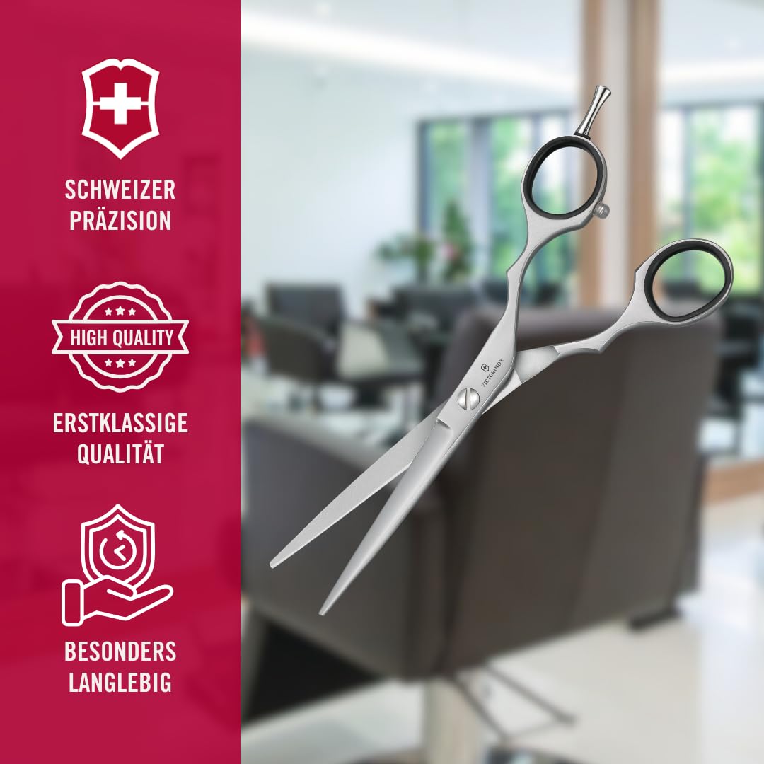 Victorinox Coiffeurschere 15 cm Extra Scharf Rostfreie Stahlklingen mit Fingerstütze Silber