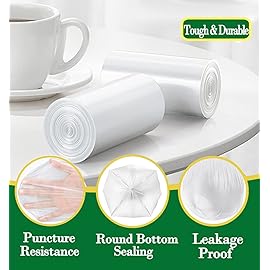 Hommaly 2 Gallon 200 pcs Small Clear Trash Bags(Fit1.8-2 Gal), Strong 1.8 Gallon Garbage Bags, Bathroom Trash Can Bin Liners Unscented, Mini Plastic Bags for Office,Waste Basket Liner,Fit 6,7,8 Liters