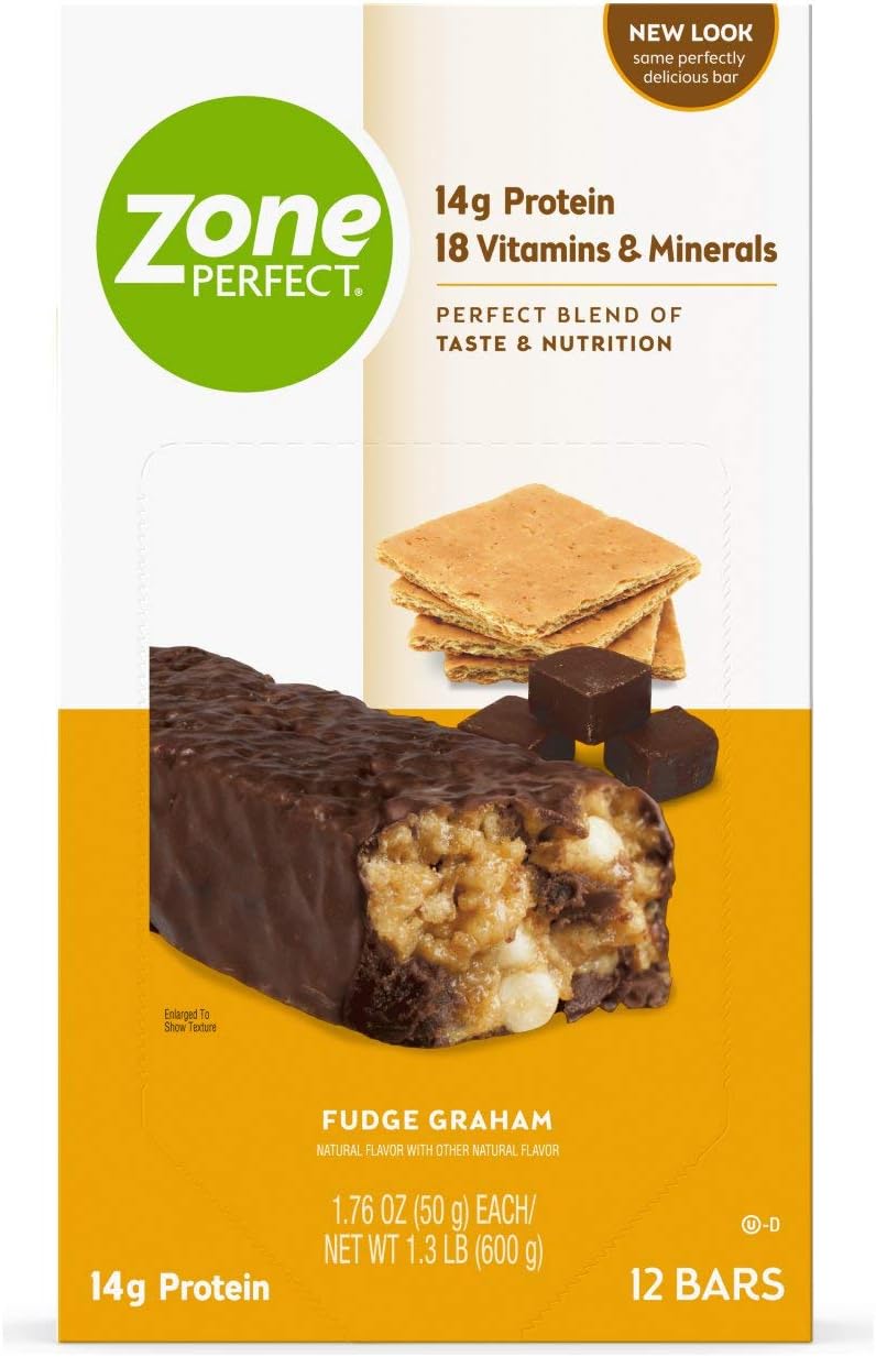ZonePerfect Nutrition Snack Bars, Fudge Graham, 1.76 oz each, 12 Count (Pack of 1)