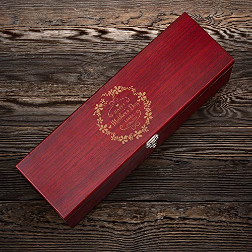 Personalized Mothers Day Wine Gift, Single Wine Box With Tools for Mom, Custom Gifts for Mom