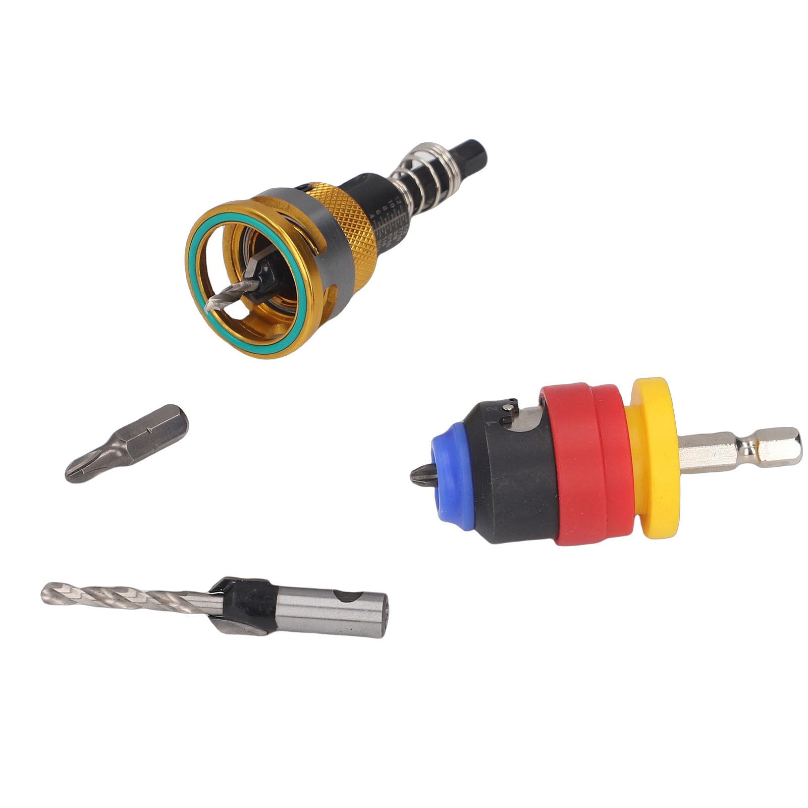 Juego de Brocas Avellanadoras con Cuello de Tope de Profundidad Ajustable, Acero de Alta Velocidad con Ajuste de Profundidad Semiautomático, para Proyectos de Ensamblaje de