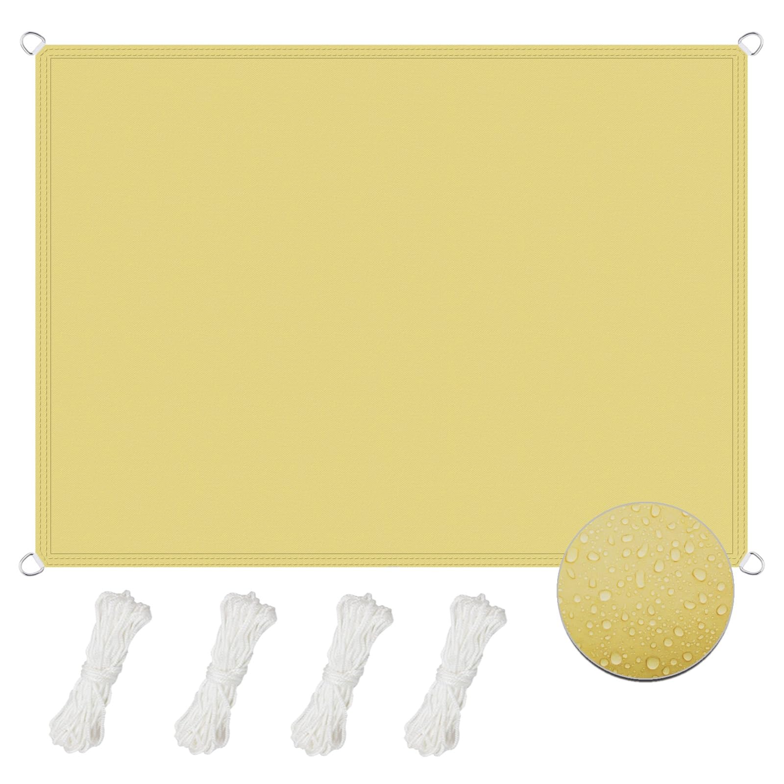 Toile d'ombrage rectangulaire polyester imperméable 2.5x5.5 m Sunsail crème