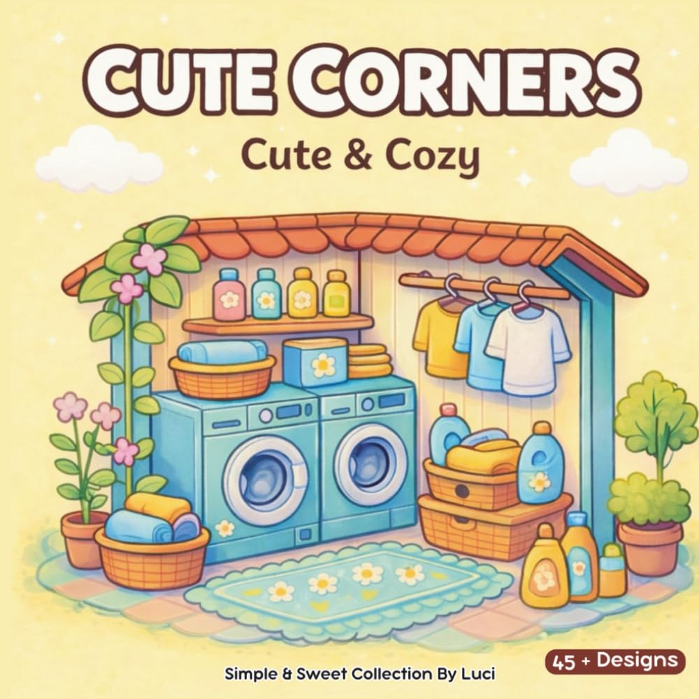 Cute Corners – Cute & Cozy Coloring Book: Adorable Places for Relaxation & Comfort