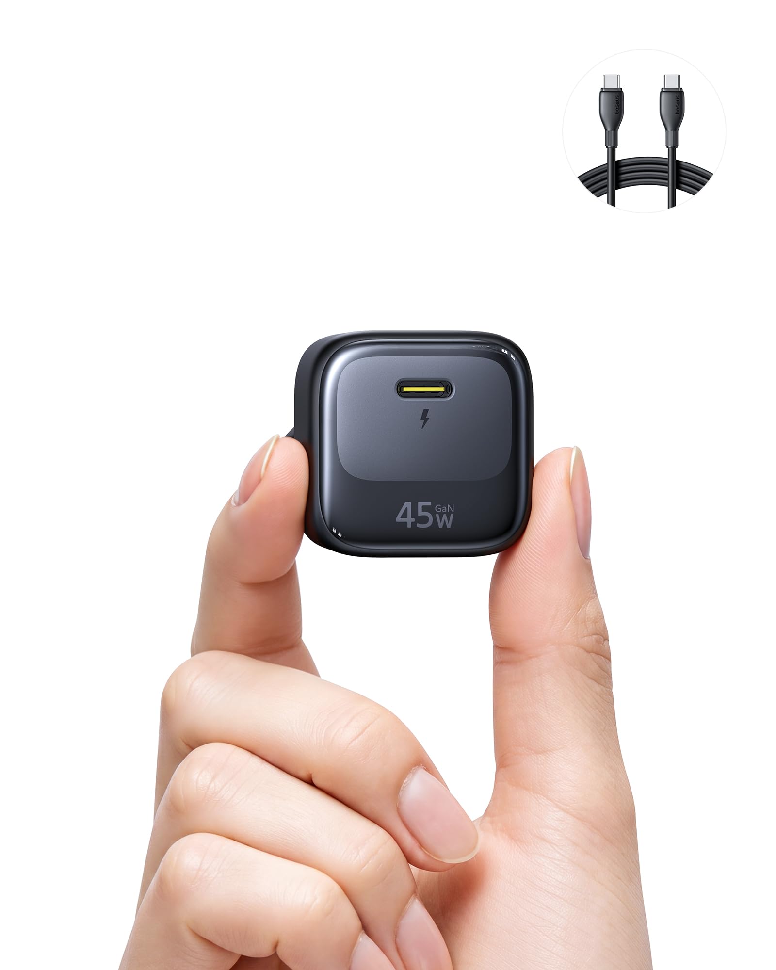 Baseus Enerfill 45W USB C Ladegerät, PD 3.2 AVS GaN Schnellladegerät