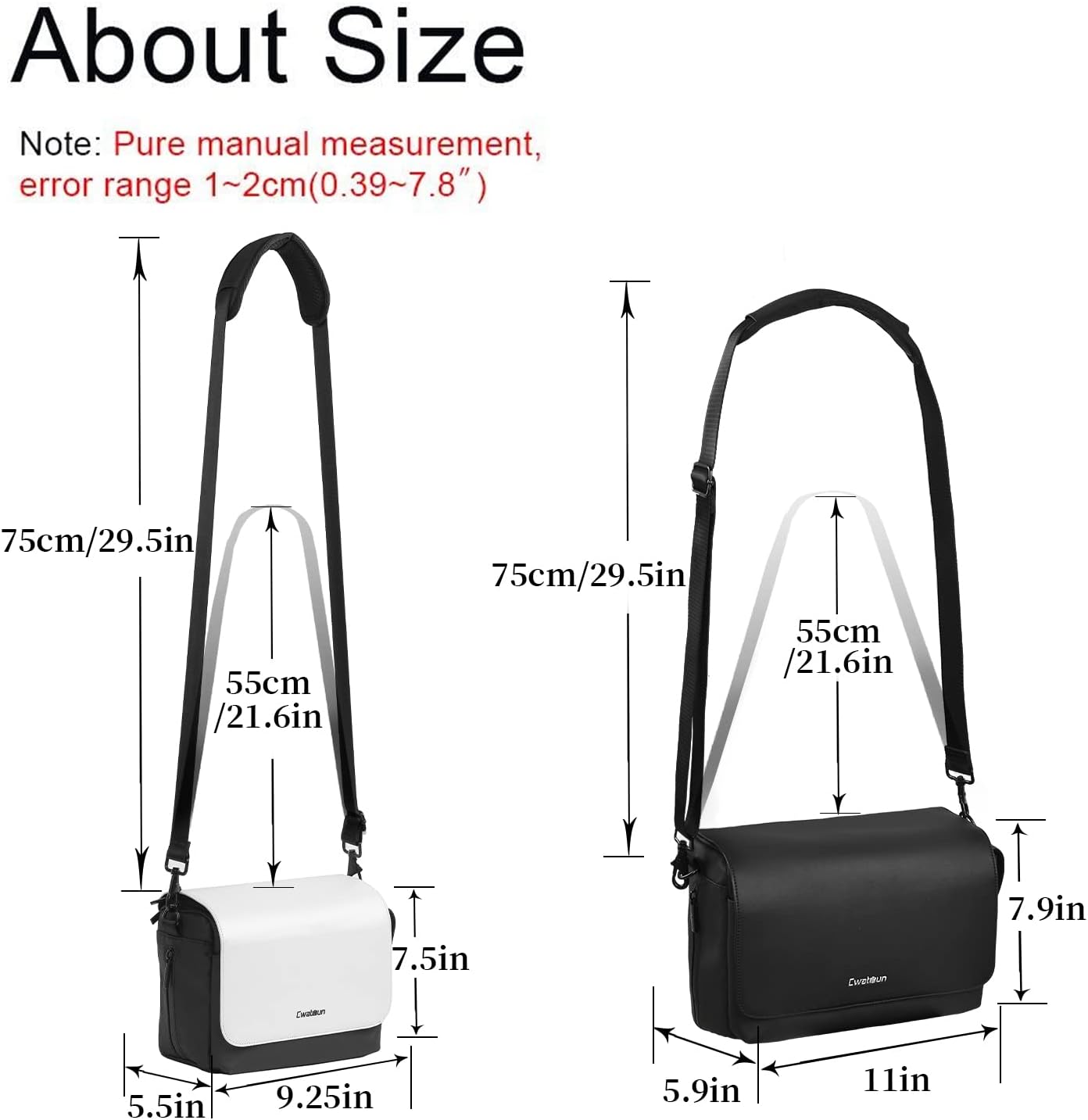 Cwatcun Camera Shoulder Bag, Waterproof Crossbody Case, Compact Photography Backpack, Compatible with Canon/Nikon/Sony/Fuji DSLR/SLR/Mirrorless Camera, Lens and Accessories, White - Image 8