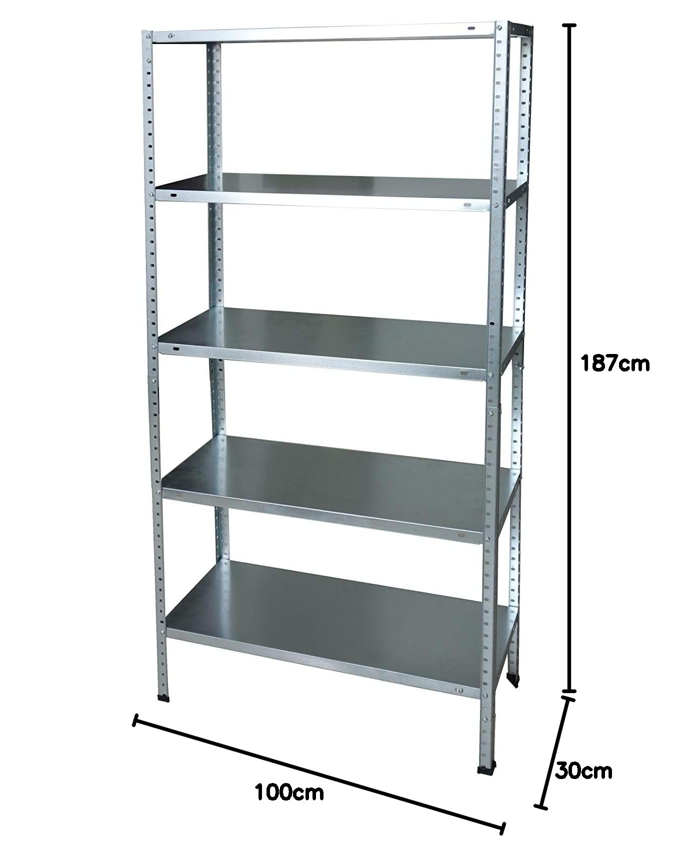 Linea Garden Friend - Estantería de metal, gris metalizado, 100 x 30 x 187 cm
