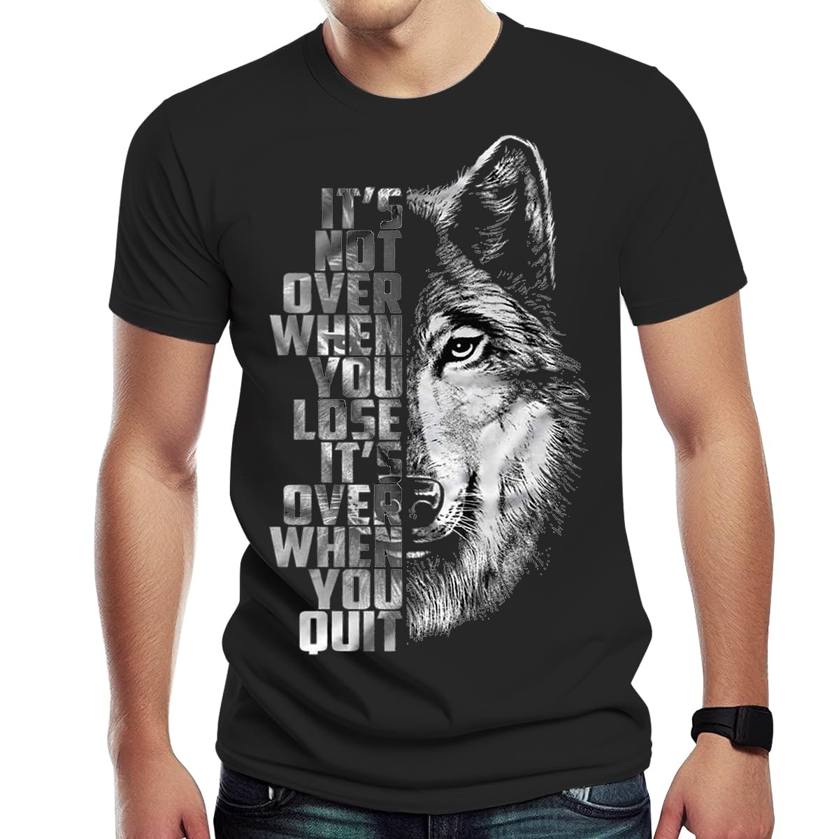Xissazri Mens Cool Wolf 3D Print Tshirt Summer Trend T Shirt Motivational T-Shirt Tops