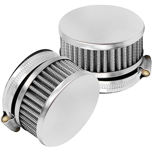 48mm-52mm Stainless Steel Air Intake Filter with Clamp Fits for Motorcycle Scooter (2)