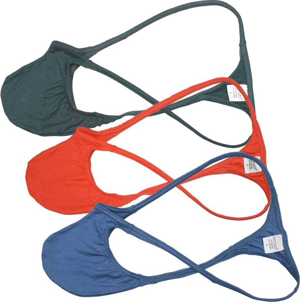 OROCOJUCO Sexy Men Modal Bikini Thong Underwear Bulge Pouch T-back String Tangas
