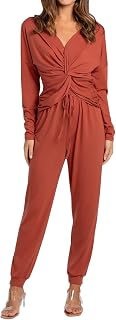 QWUVEDS Women's 2 Piece Trousers Outfits Long Sleeve Button Down Shirts High Waist Long Trousers Pleated Casual Summer Loungewear Checked Ladies