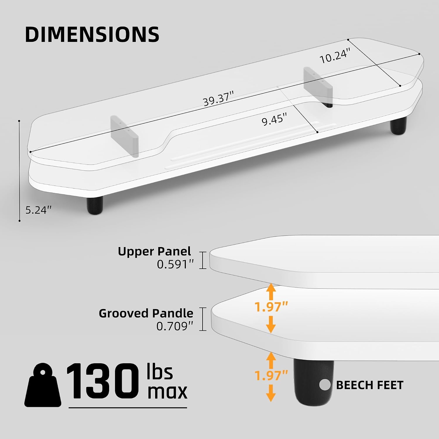 AFOOYO 2 Tier Dual Monitor Stand Riser,Wider Board Computer Monitor Stand for 2 Monitors,Slot For Phone/Tablet Office Desktop Organizer for Laptop,PC,Computer,Printer,White