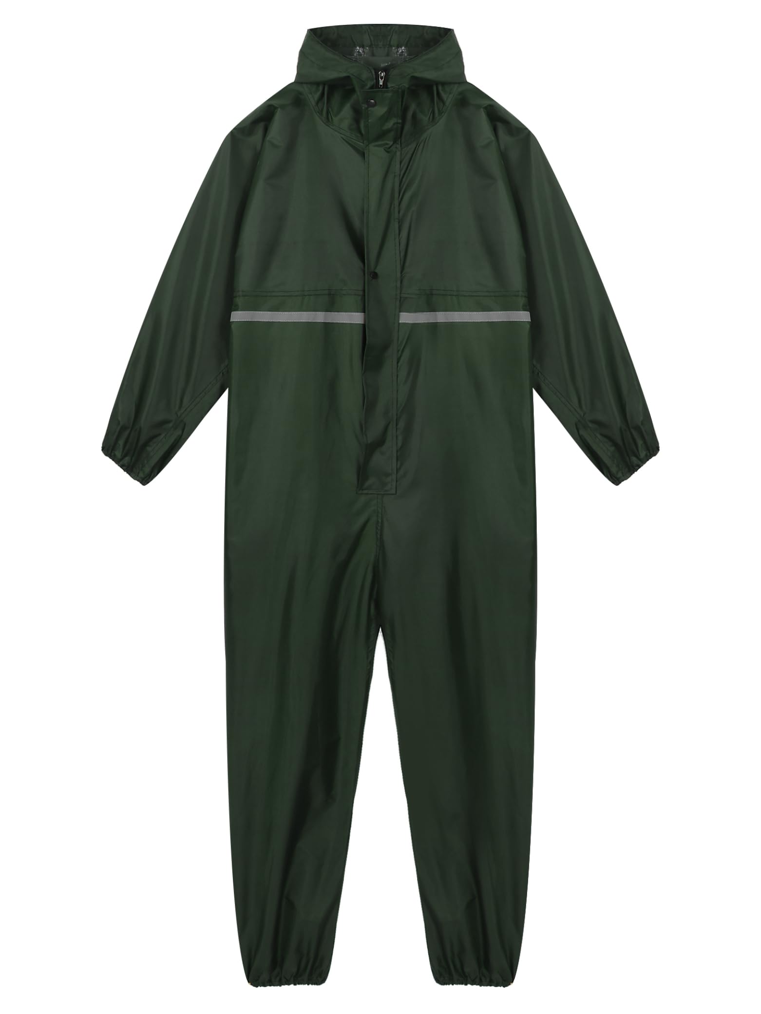 Jugaoge Unisex Motorrad Regenanzug für Damen und Herren Outdoor Einteiler Wasserdichter Overall Jumpsuit mit reflektierenden Streifen Arbeitsoveralls