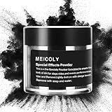 MEICOLY Black Special Effects Powder,Ultrafine Loose Dirt Powder for Stage,Goth Movie Performances,Professional Pirate Face Makeup Powder for Halloween,Charred Ash,0.88Oz