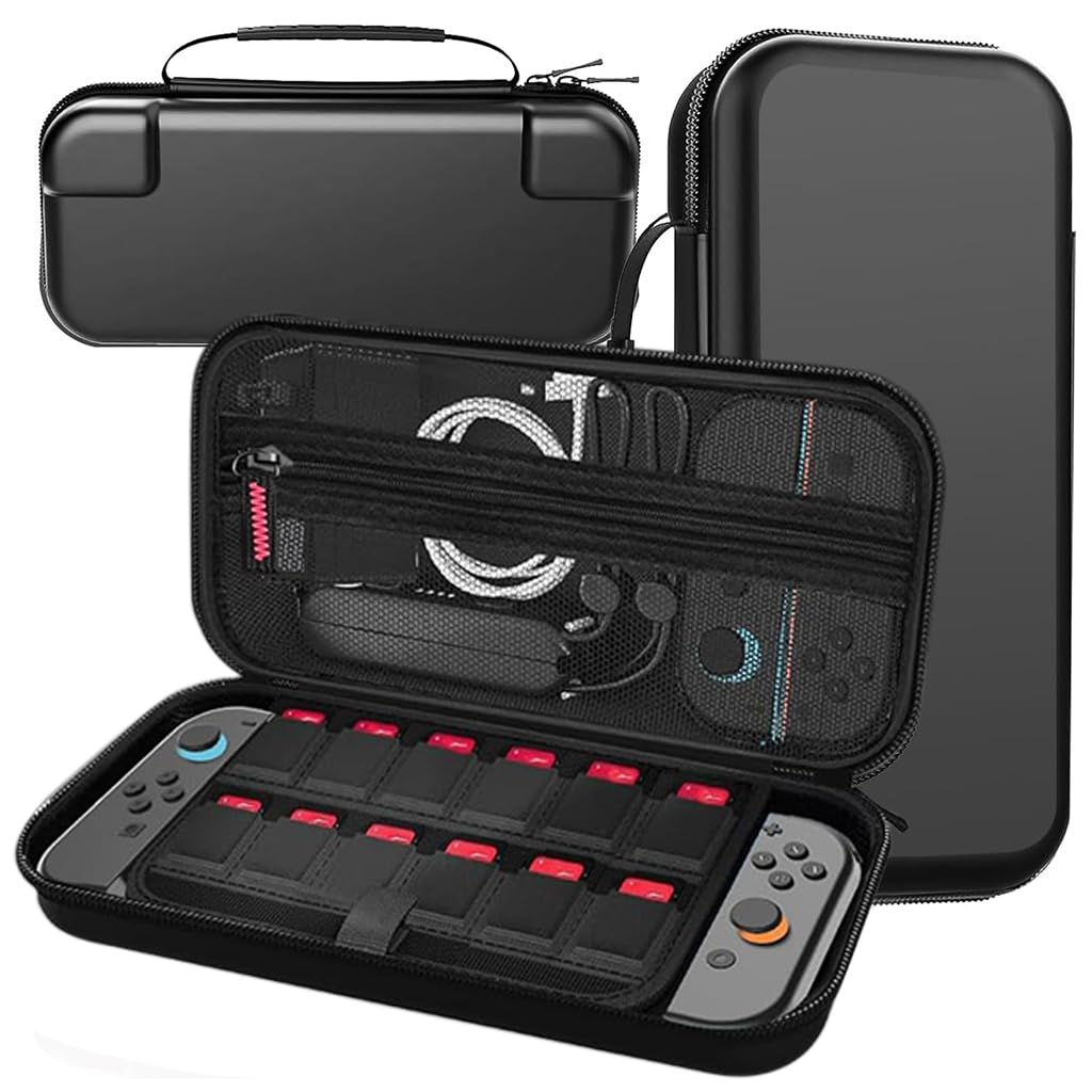 ZORBES® Compatible with Switch 2,Travel Bag Carry Bag for Switch Gamepad,with 12 Games Cartridges Slot & Mesh Pouch Anti-Scratch EVA Protective Hard Shell Carry Accessories-image-36