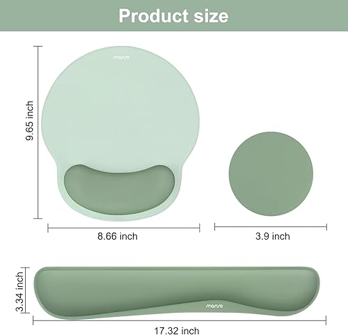 Miniatura 7 de MOSISO Soporte para reposamuñecas para mouse pad y juego de teclado, alfombrilla de mouse ergonómica aerodinámica y base antideslizante, alivio del