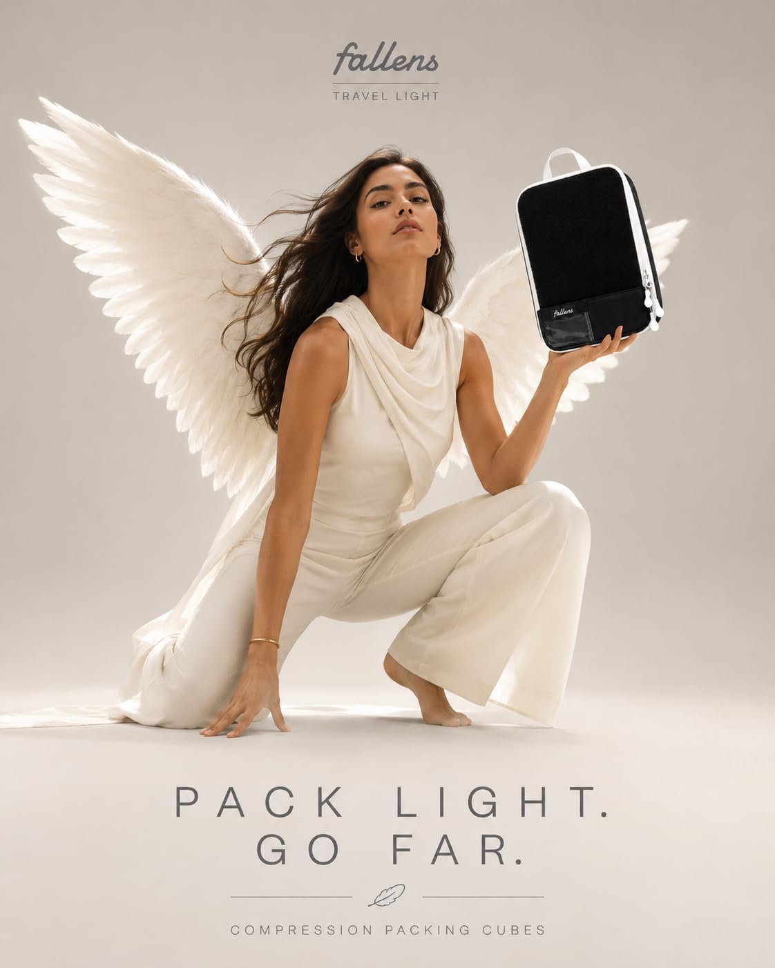 Luxury 8 Set Compression Packing Cubes for Travel. Heaven Sent.- Lightweight Luggage Organizer Bags - Durable Space Saver Bags - Travel Essentials