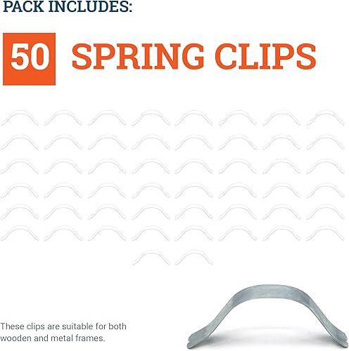 Miniatura 4 de Clips de resorte de 38 pulgadas con esquinas redondas, 50 piezas de accesorios para colgar cuadros y herramientas de enmarcar